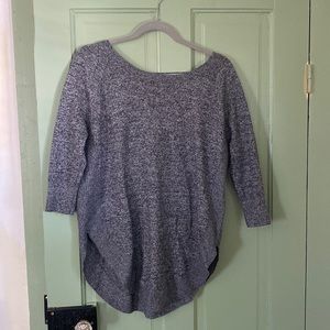 Crisscross open back Gray loose-fit sweater